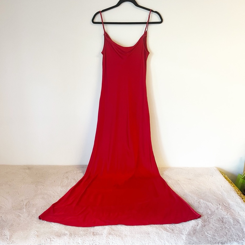 BARDO COLLECTIVE Red Silk Blend Maxi Dress Size Large